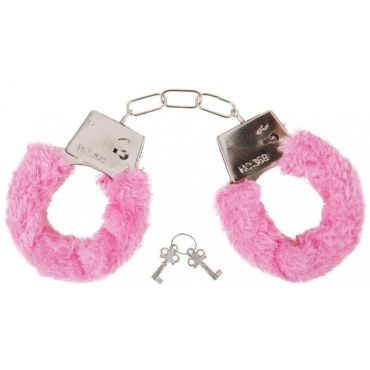 Menottes en fourrure rose avec clés incluses | jourdefete.com