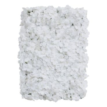 Panneau floral avec hortensias blancs artificiels | jourdefete.com