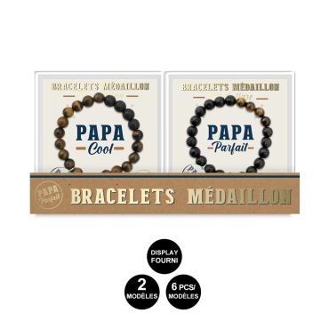 Bracelets Papa Cool et Papa Parfait – cadeaux homme fête des pères | jourdefete.com