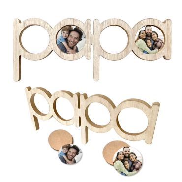 Cadre photo en bois mot " Papa "
