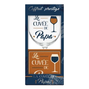 Un coffret contenant un joli verre à vin pour l'apéro de votre papa | jourdefete.com