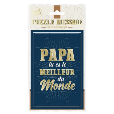 Puzzle message à assembler “Papa tu es le meilleur du monde” avec enveloppe pour fête des pères | jourdefete.com