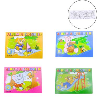 Album à colorier pour enfants avec des dessins d’animaux et de scènes joyeuses | jourdefete.com