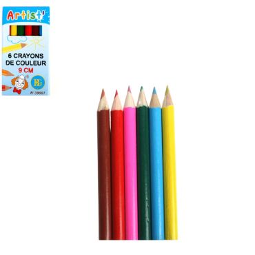 6 crayons de couleur de 9 cm pour enfants | jourdefete.com