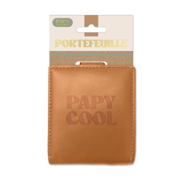 Portefeuille camel avec l'inscription Papy Cool en relief | jourdefete.com