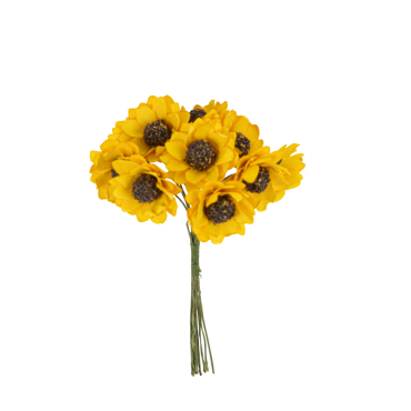 Bouquet de 10 tournesols en papier jaune sur tiges – décoration florale pour événements | jourdefete.com Bouquet de 10 tournesols en papier jaune sur tiges – décoration florale pour événements | jourdefete.com