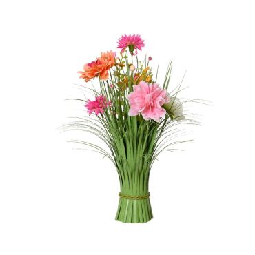 Bouquet de fleurs roses et herbe pour décoration de Pâques, hauteur 40 cm | jourdefete.com Bouquet de fleurs roses et herbe pour décoration de Pâques, hauteur 40 cm | jourdefete.com