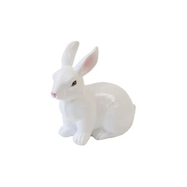 Grand lapin blanc en résine, décoration de Pâques élégante | jourdefete.com