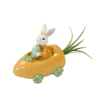 Lapin dans une voiture-carotte en résine | jourdefete.com