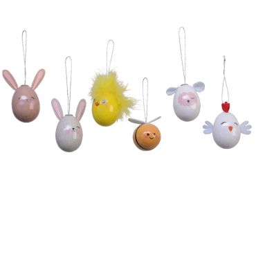 Suspensions œufs décoratifs animaux : lapin, poussin, abeille et plus pour Pâques | jourdefete.com