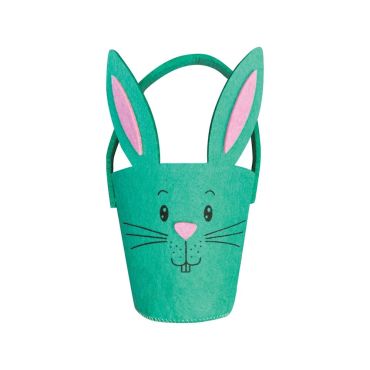 Panier lapin en feutrine vert et rose pour Pâques | jourdefete.com