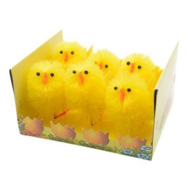 Boite de 6 Poussins en Chenille de Soie | JOURDEFETE.COM