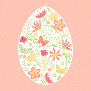 Serviettes en papier motif œuf fleuri avec papillons pour Pâques | jourdefete.com