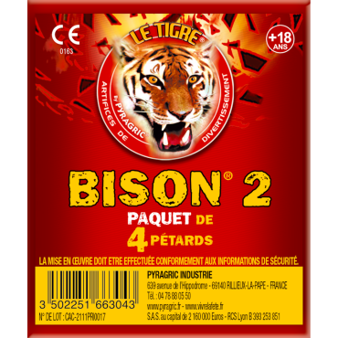 Lot de pétards "Le Tigre Bison" pour des fêtes explosives | jourdefete.com
