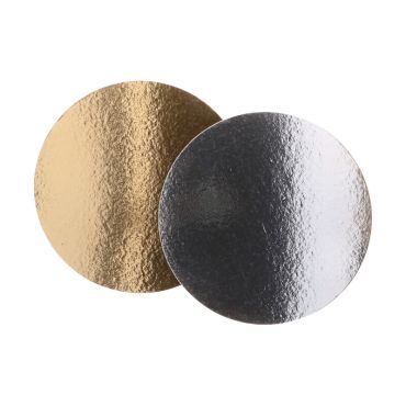 Plateaux à gâteaux ronds argent et or 35 cm pour une présentation élégante | jourdefete.com