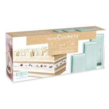 Set de 3 moules silicone Layer Cake ScrapCooking pour gâteaux à étages | jourdefete.com
