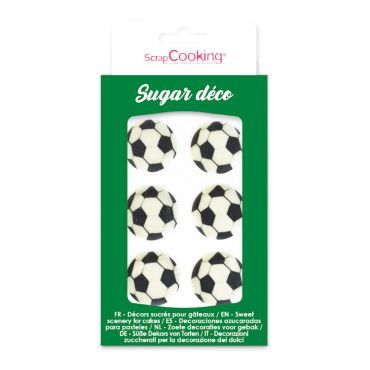 Décorations sucrées en forme de ballon de football pour gâteaux | jourdefete.com