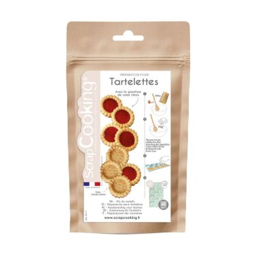 Préparation pour tartelettes ScrapCooking 280 g sans conservateur, sachet kraft pour réaliser des fonds de tartelettes maison | jourdefete.com