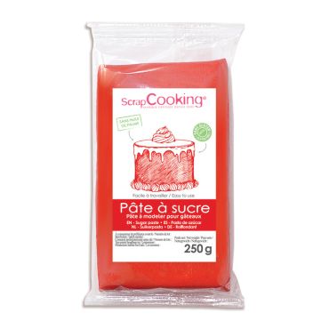 Pâte à sucre rouge 250g pour décoration de gâteaux | jourdefete.com