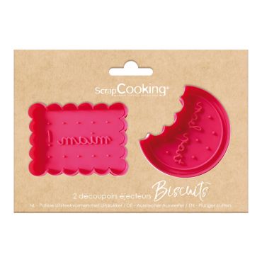 Lot de 2 découpoirs éjecteurs biscuits ScrapCooking pour pâtisserie maison | jourdefete.com