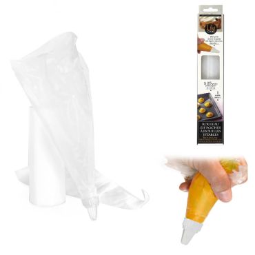 25 poches jetables avec une douille