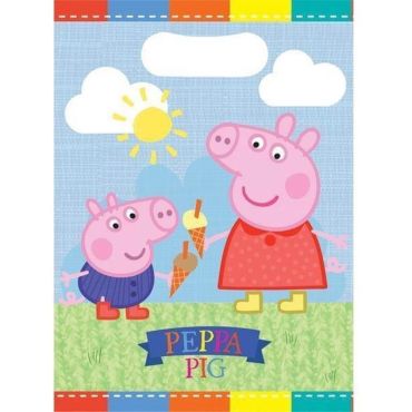 8 sachets en papier - 17 x 28 cm - Peppa Pig™ | jourdefete.com