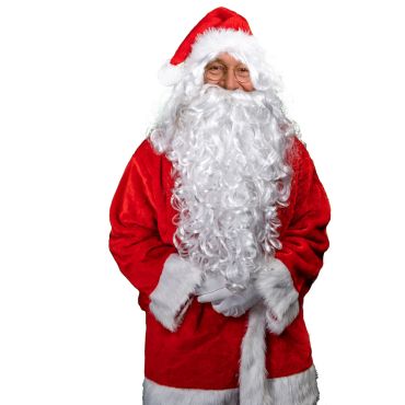 Perruque et barbe de Père Noël naturelle de luxe pour déguisement | jourdefete.com