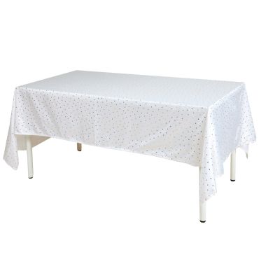Nappe ivoire à petits cœurs dorés pour table de mariage élégante | jourdefete.com