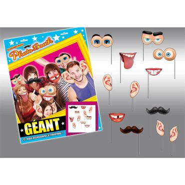Pack photo booth Géant "Visage caricature"