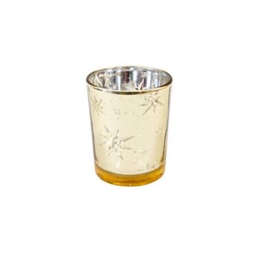 Photophore Noël - Verre - Etoile Intérieur Miroir - Or