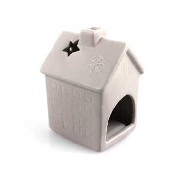 Photophore en céramique - Petite maison grise