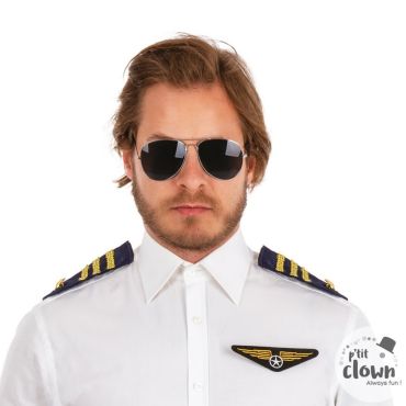 Lunettes aviateur métalliques déguisement pilote | jourdefete.com