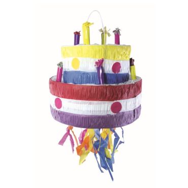 Pinata à tirer en forme de gâteau d'anniversaire