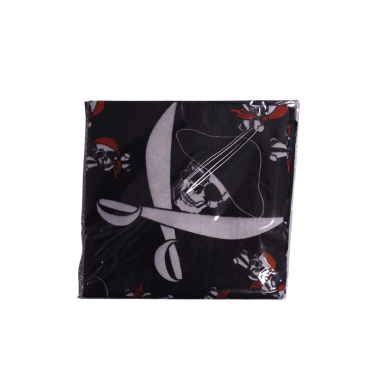 Bandana noir de pirate avec têtes de mort pour un déguisement authentique | jourdefete.com