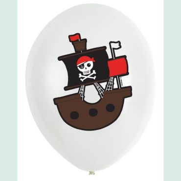 6 ballons en latex collection pirate rouge de 27 cm | jourdefete.com