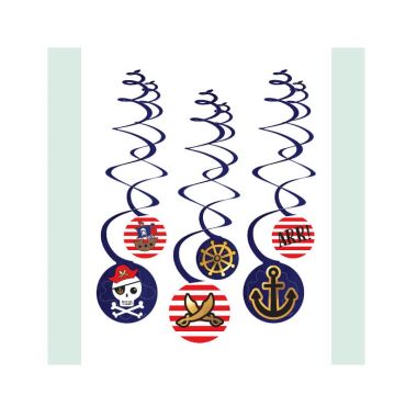 6 spirales a suspendre collection pirate rouge | jourdefete.com