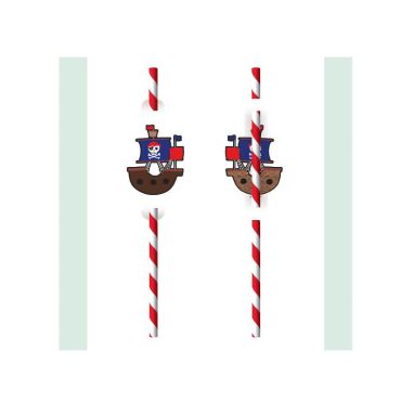 pailles pirates rouges et blanches | jourdefete.com