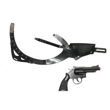 Pistolet factice 23 cm avec holster pour déguisement police | jourdefete.com