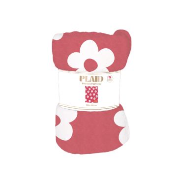 Plaid doux rose à fleurs blanches avec inscription Maman Parfaite | jourdefete.com