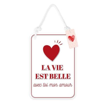 Une plaque blanche à suspendre lors de la Saint-Valentin | jourdefete.com