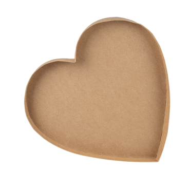 Plateau cœur en carton kraft pour présentation élégante | jourdefete.com
