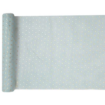 chemin de table bleu a pois dores | jourdefete.com