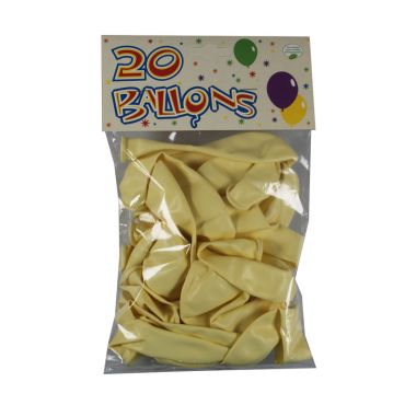 20 Ballons de Baudruche Jaune Pâle 