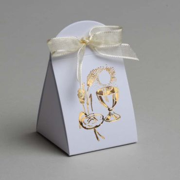 10 Pochettes à Dragées de Communion - Calice Doré