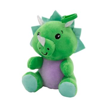 Poids ballon peluche dinosaure vert et violet avec cornes brillantes | jourdefete.com