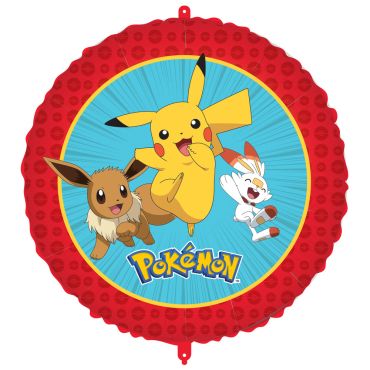 Ballon Pokémon rond Pikachu Évoli Flambino 46 cm | jourdefete.com