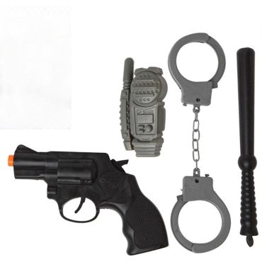 Kit d’accessoires de policier avec menottes, pistolet et matraque | jourdefete.com