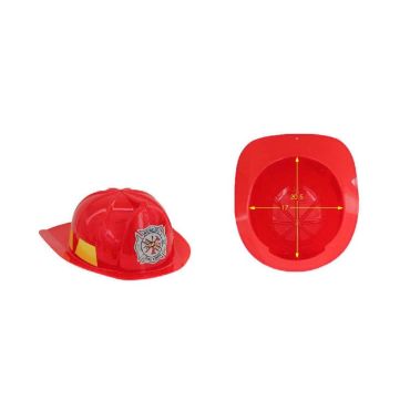 Casque de pompier enfant rouge avec écusson réaliste | jourdefete.com
