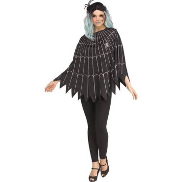 Un poncho de taille unique pour ressembler à une araignée argentée pendant votre soirée d'Halloween | jourdefete.com