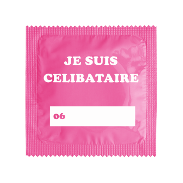 Préservatif Humoristique "Je Suis Célibataire" Rose